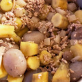 pink0922's cooksnap of when they made 鶏ひき肉とさつまいもの煮物.