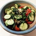 クックWL3OUF☆'s cooksnap of when they made キュウリ.トマト.わかめ.大葉ポン酢和え.