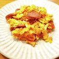 かなりんココりん's cooksnap of when they made たまごとウインナーのケチャップ炒め☆.