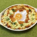 コムギ大好き's cooksnap of when they made レンジで簡単！おとし卵ミートソースドリア.