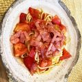 ぴかあいこ's cooksnap of when they made トマトとカリカリベーコンの冷製パスタ.