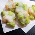 4児男子母さんの台所's cooksnap of when they made ホクホク！「空豆と鶏ササミかき揚げ」.