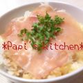 papikun's cooksnap of when they made 超簡単！生ハム丼♪.