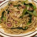 035ごはん's cooksnap of when they made チンゲン菜とベーコンの★和風パスタ★.