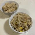 papikun's cooksnap of when they made コーンと塩昆布のごはん.