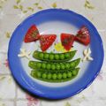 くネコまろす's cooksnap of when they made スナップエンドウ豆の片側並び飾り.