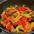 ナカミチ's cooksnap of when they made ソーセージとパプリカのカラフル炒め♪.