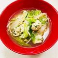 あっこ姉's cooksnap of when they made 新玉ねぎ春キャベツふんわり鶏つくねスープ.