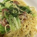 猫めい's cooksnap of when they made 豚バラとレタスのスパゲッティ☆塩ダレで☆.