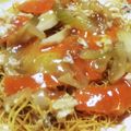 ★むさ's cooksnap of when they made 残り物野菜で簡単皿うどん.