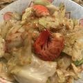 saki1010's cooksnap of when they made ■中華・海老とキャベツの塩にんにく炒め■.