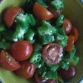 夜桜の蝶's cooksnap of when they made オクラとトマトの塩ごま油あえ.