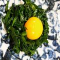 maezuchu's cooksnap of when they made ニラのおひたし☆卵黄のせ.
