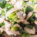 no1642's cooksnap of when they made 鶏胸肉・小松菜・エリンギの中華マヨ炒め.