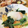 τомоко's cooksnap of when they made ほうれん草と焼き長芋のマヨ醤油☆温卵のせ.