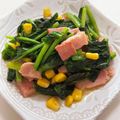 ちゃまたまご's cooksnap of when they made 簡単！ほうれん草ベーコン炒め(舞茸風味).