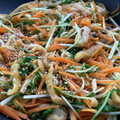 お塩と砂糖's cooksnap of when they made 副菜に☆水菜と人参と油揚げのゴマ炒め.