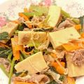 悠LOVE航's cooksnap of when they made 豚肉と高野豆腐の野菜炒め.