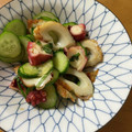 ML16CF's cooksnap of when they made タコときゅうりとちくわの酢の物♪.