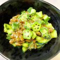 azbjbn's cooksnap of when they made 栄養満点☆オクラのねばねば和え.