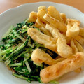 ☆３匹の子ぶた☆'s cooksnap of when they made 簡単5分！サクサク油揚げと水菜ごま油炒め.