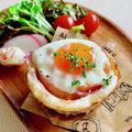 いなばっくす☆'s cooksnap of when they made ホウレン草入りベーコンエッグカップ♪.