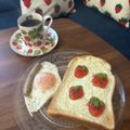 なぉまる's cooksnap of when they made トーストアート(いちご&オレンジ).