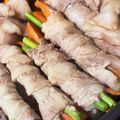 ふぁんころ's cooksnap of when they made 簡単☆アスパラとインゲンの肉巻き　豚バラ.