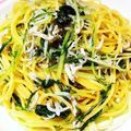 toshi♫'s cooksnap of when they made 水菜としらすのスパゲッティ.