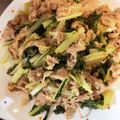 ちびママあや's cooksnap of when they made 豚バラと小松菜のニンニク炒め.
