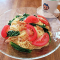 やなぎだまこ's cooksnap of when they made 混ぜるだけ簡単！トマトと小松菜のパスタ.