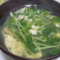 fu♪♪'s cooksnap of when they made 卵と豆苗の【お吸い物】.