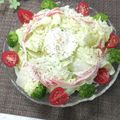 ＊naｰno＊'s cooksnap of when they made レタスとカニカマのサラダ温玉のせ.