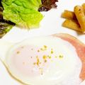 はちみつlove's cooksnap of when they made ハムエッグに粗挽きガーリックと岩塩♪.