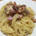 こう見えて少食399's cooksnap of when they made 簡単！純生クリームのカルボナーラ.