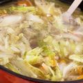 ちとせ飴。's cooksnap of when they made 塩ちゃんこ★塩もつ鍋★鶏塩だしの鍋スープ.