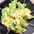 もにゃっこ's cooksnap of when they made スナップエンドウとゆで卵のサラダ.