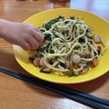 sky115410's cooksnap of when they made 簡単！ちゃんぽん麺の和風マヨスパゲティ.
