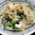 見習い台所戦士's cooksnap of when they made もやし・ニラ・ちくわのごまマヨ和え♪.