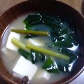 クック00Q0QZ☆'s cooksnap of when they made ✿にんにくの芽と油揚げの味噌汁✿.