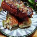 ごとさん。's cooksnap of when they made 餃子のタネをリメイク♪ちくわの肉詰め.