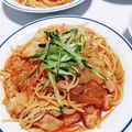 まこチャウ's cooksnap of when they made ヘルシー簡単♪チキンレタストマトパスタ☆.