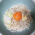 えみりんたん's cooksnap of when they made 冷凍うどんde超簡単カルボ風釜揚げうどん.