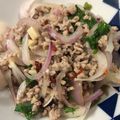 ベティ３'s cooksnap of when they made 赤玉ねぎとひき肉のエスニック風サラダ.