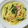 けいNGO's cooksnap of when they made アスパラと生ハムの簡単カルボナーラ.