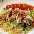 のんべぇヒロ's cooksnap of when they made レンジで！よだれ鶏風の旨辛汁なし麺.