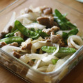 ガメコ's cooksnap of when they made 豚肉と新玉と絹さやの中華風炒め♡.