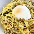 lily…♡'s cooksnap of when they made 温玉のせ☆しらすと大葉の和風パスタ.