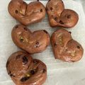 デコさん's cooksnap of when they made ココア＆チョコのハートパン.