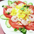 まぶたん's cooksnap of when they made えび・トマト・きゅうりのミモザサラダ♪.